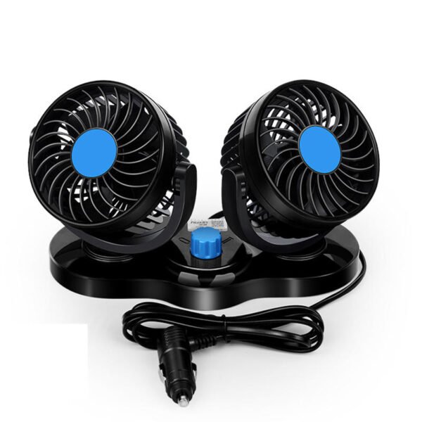 Car Double Head Fan 360 Degree Rotateable - Image 4